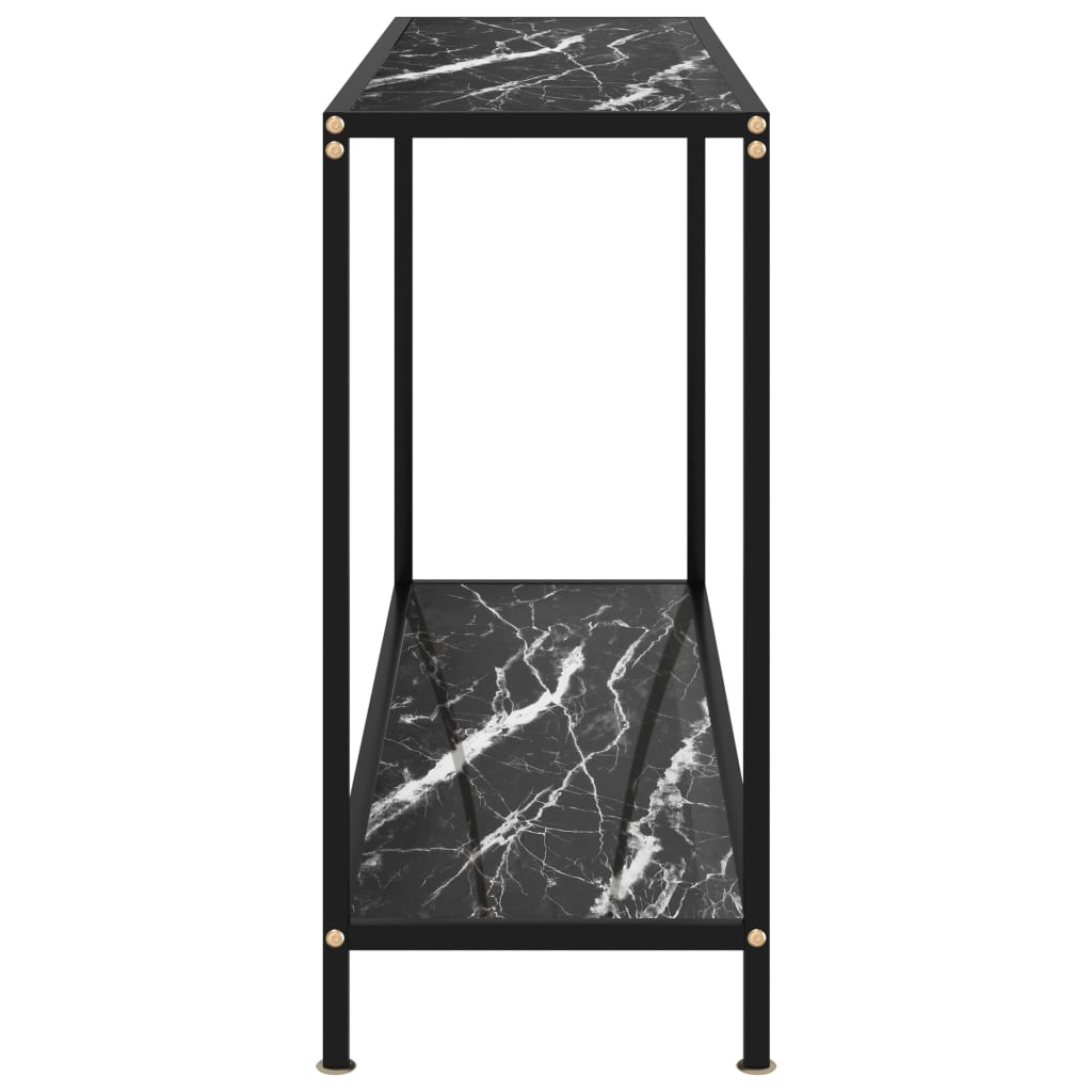 konsolbord 120x35x75 cm hærdet glas sort