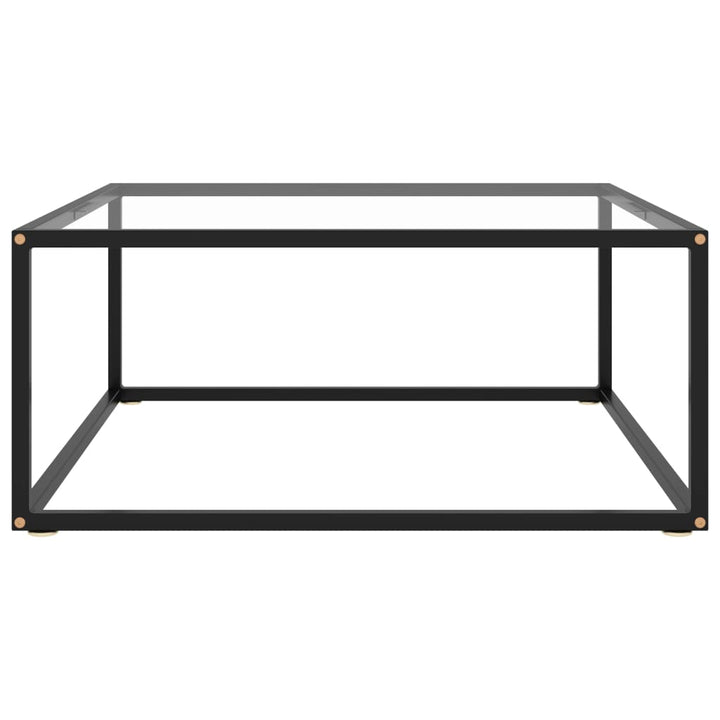 sofabord 80x80x35 cm hærdet glas sort