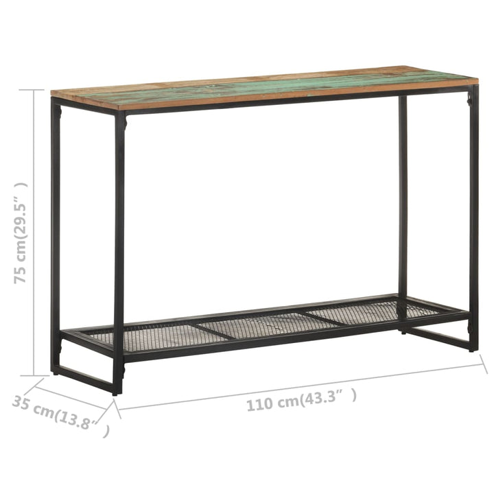 konsolbord 110x35x75 cm massivt genbrugstræ