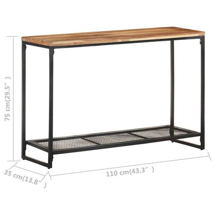konsolbord 110x35x75 cm massivt akacietræ