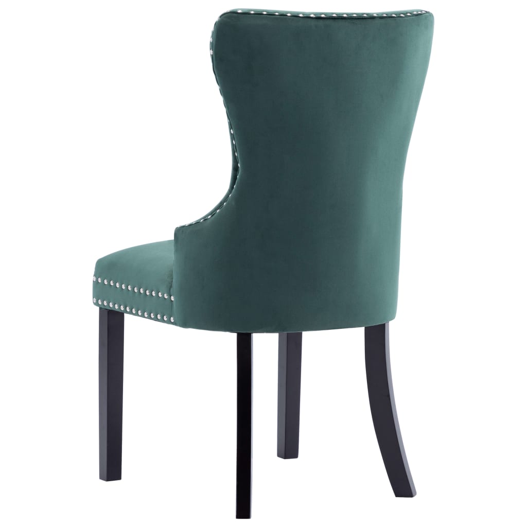 spisebordsstole 6 stk. velour mørkegrøn
