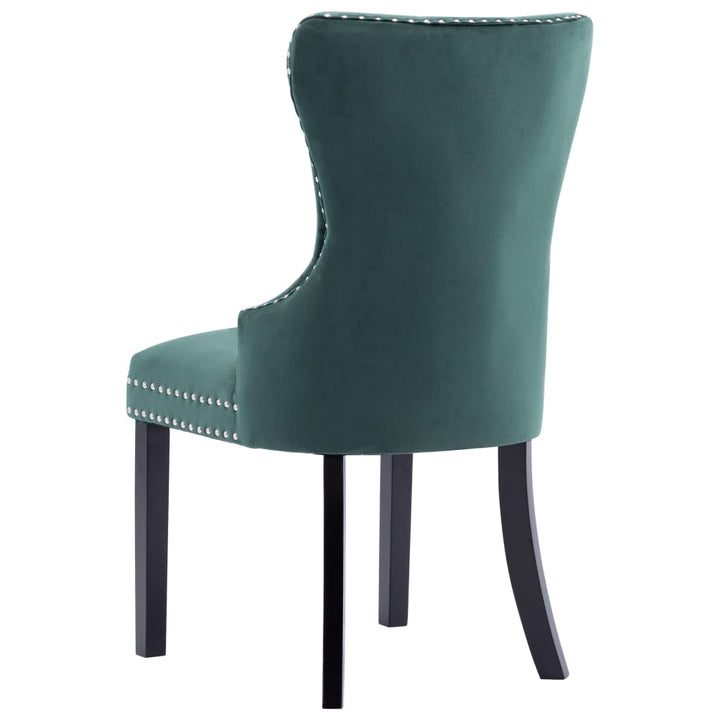 spisebordsstole 6 stk. velour mørkegrøn