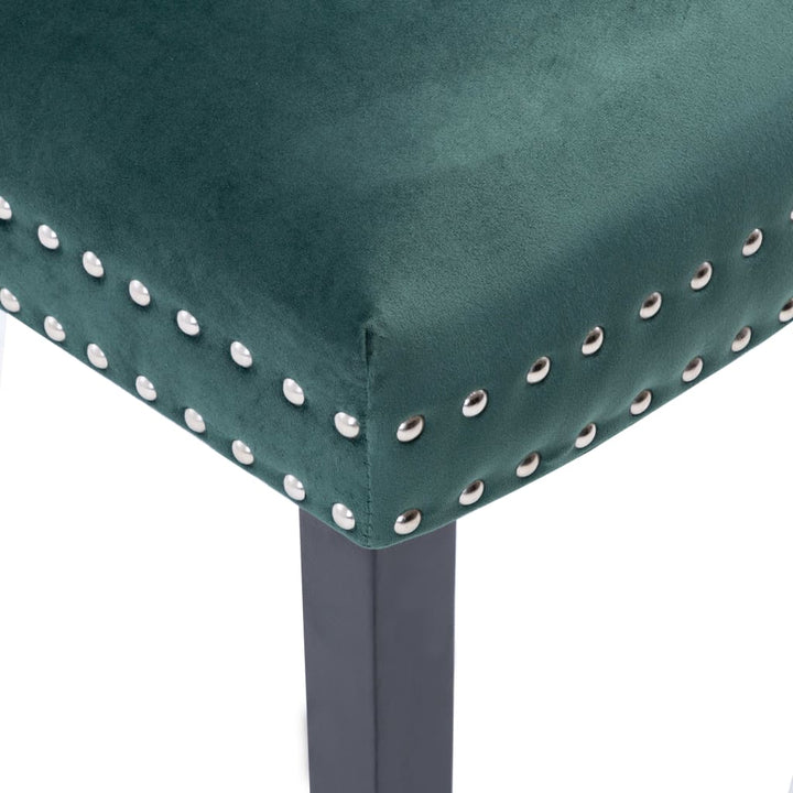 spisebordsstole 6 stk. velour mørkegrøn