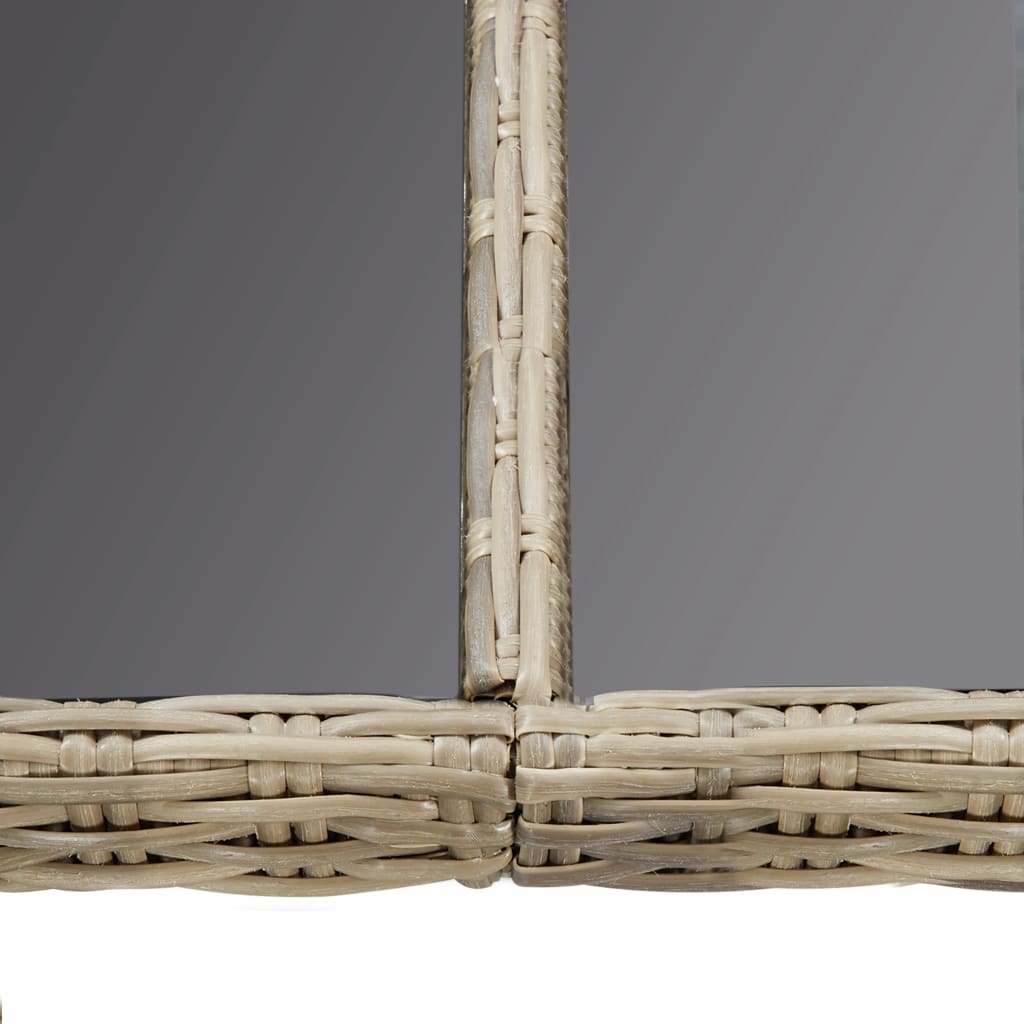 havebord 200x100x74 cm glas og polyrattan brun