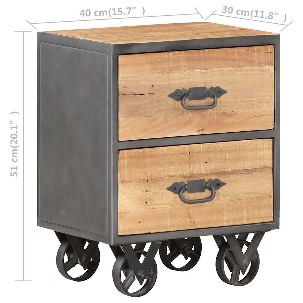 sengeskab 40x30x51 cm massivt genbrugstræ