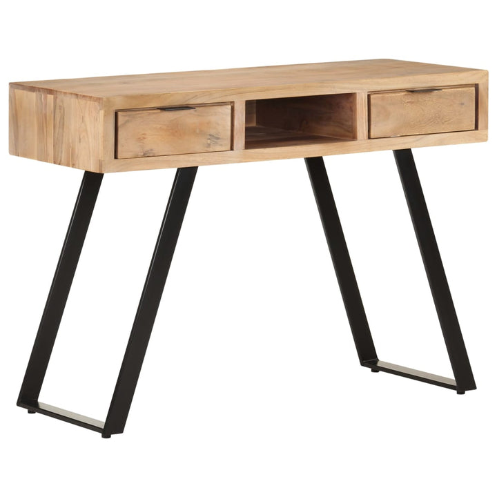 skrivebord 107x45x79 cm massivt akacietræ med naturlige kanter