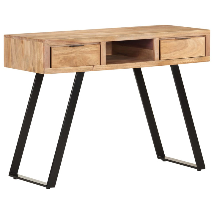 skrivebord 107x45x79 cm massivt akacietræ med naturlige kanter