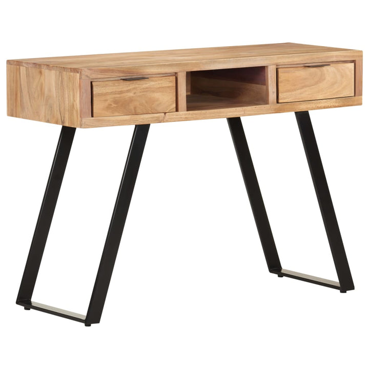 skrivebord 107x45x79 cm massivt akacietræ med naturlige kanter