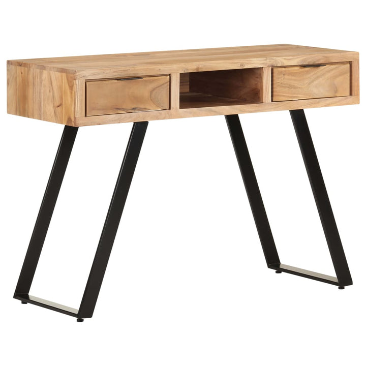 skrivebord 107x45x79 cm massivt akacietræ med naturlige kanter