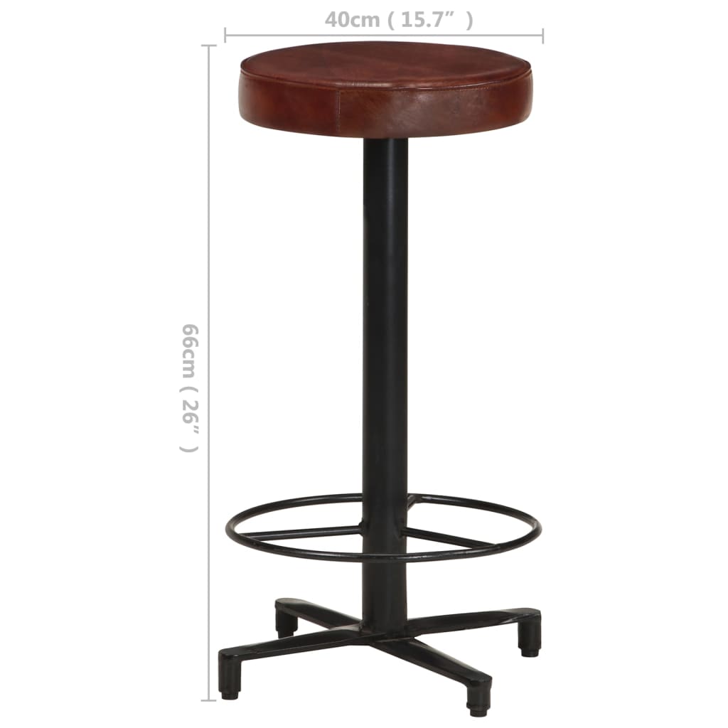 barstole 2 stk. 66 cm ægte læder