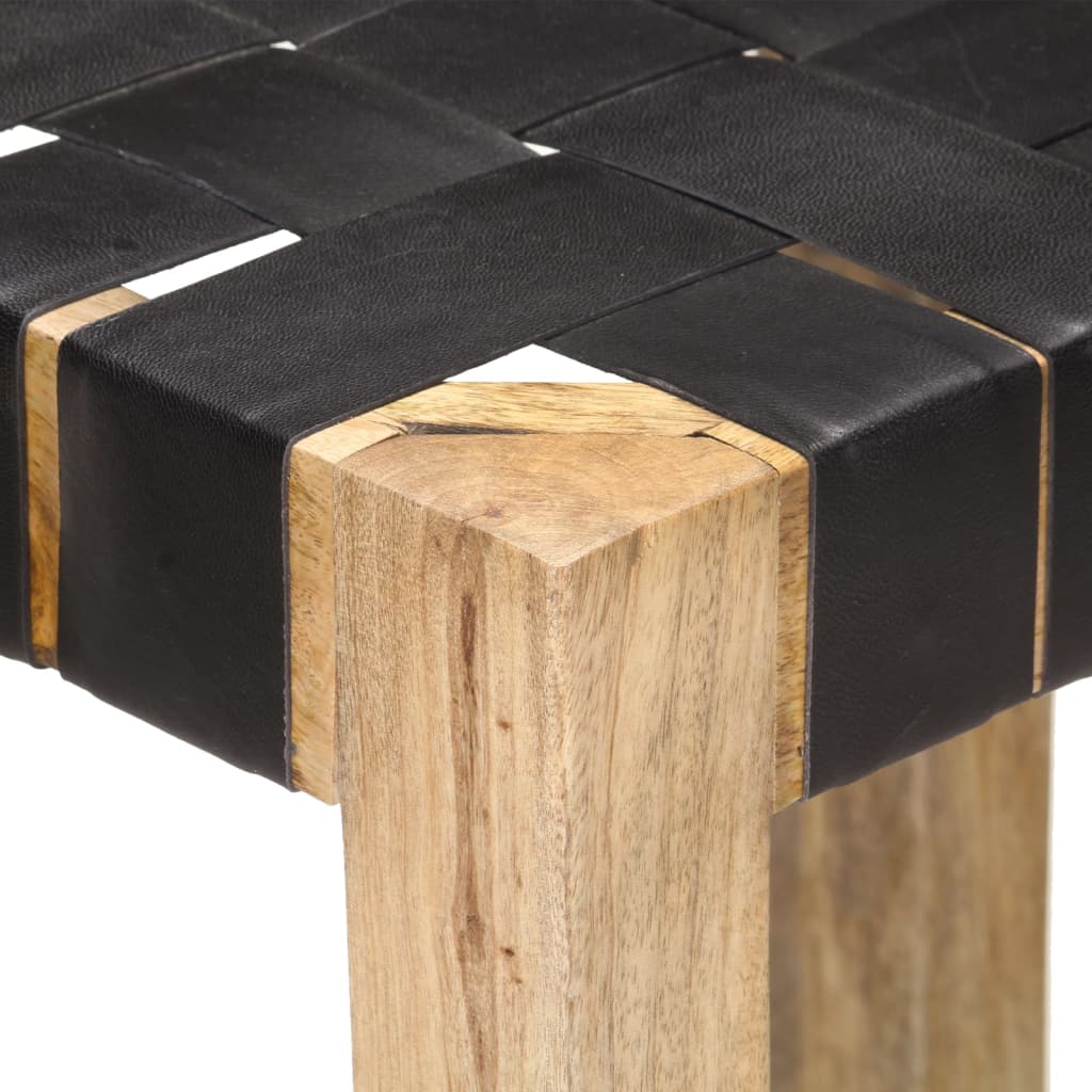 barstole 2 stk. 75 cm ægte skind sort