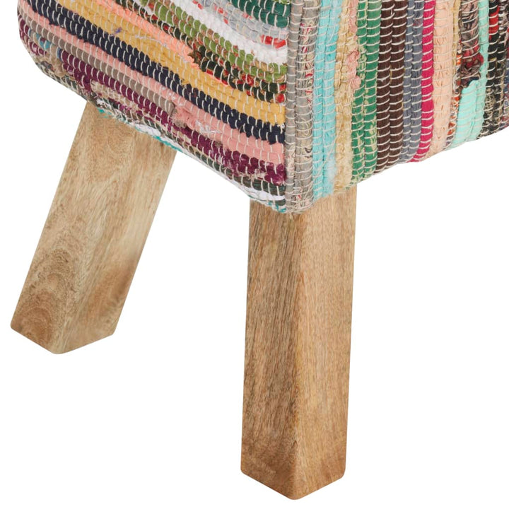 bænk 160 cm chindi-stof flerfarvet