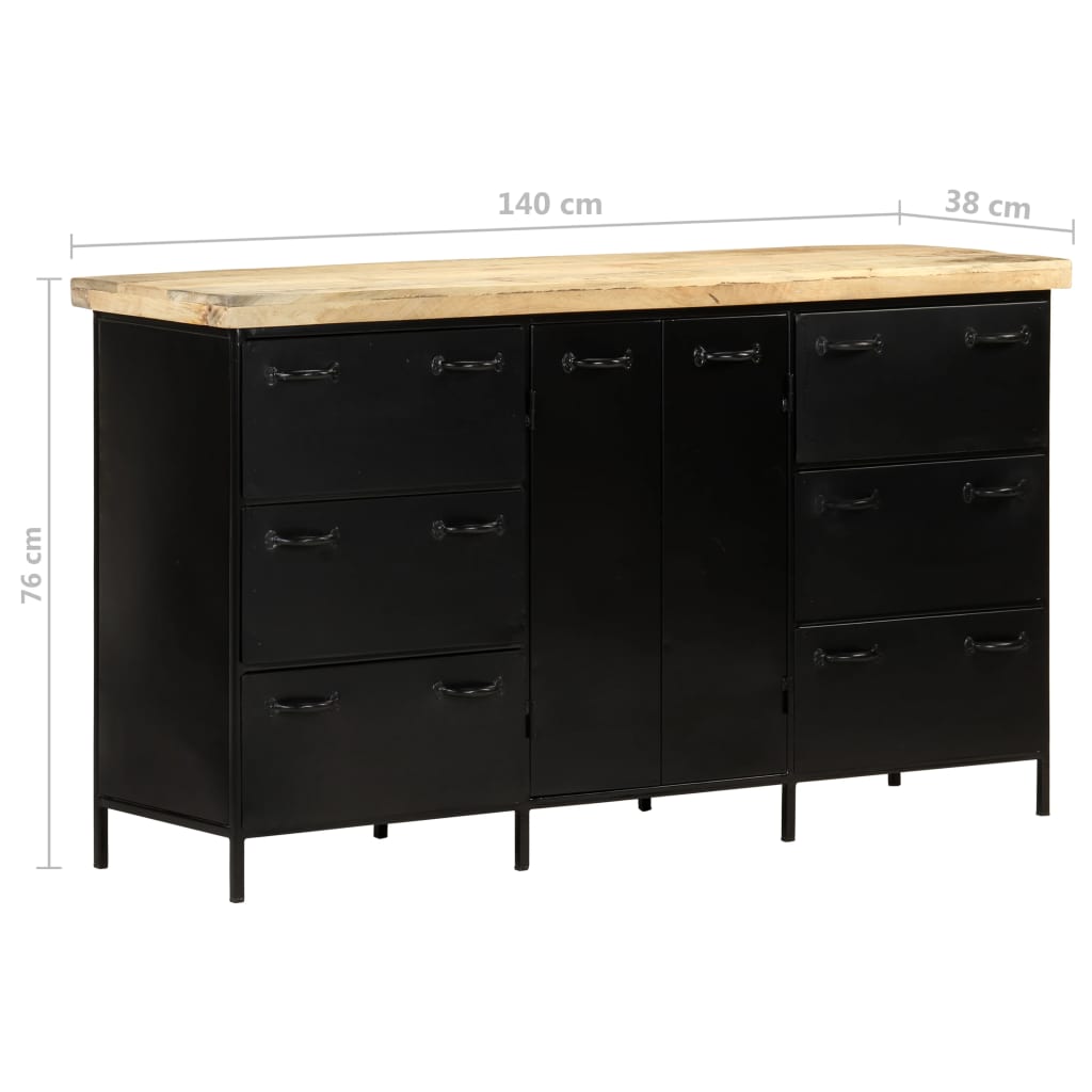 skænk 140x38x76 cm ru mangotræ
