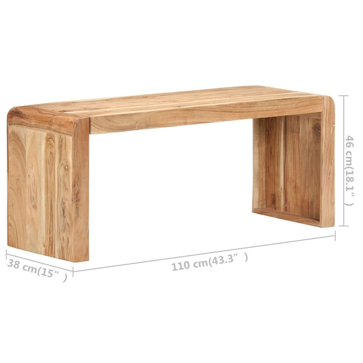bænk 110x38x46 cm massivt akacietræ