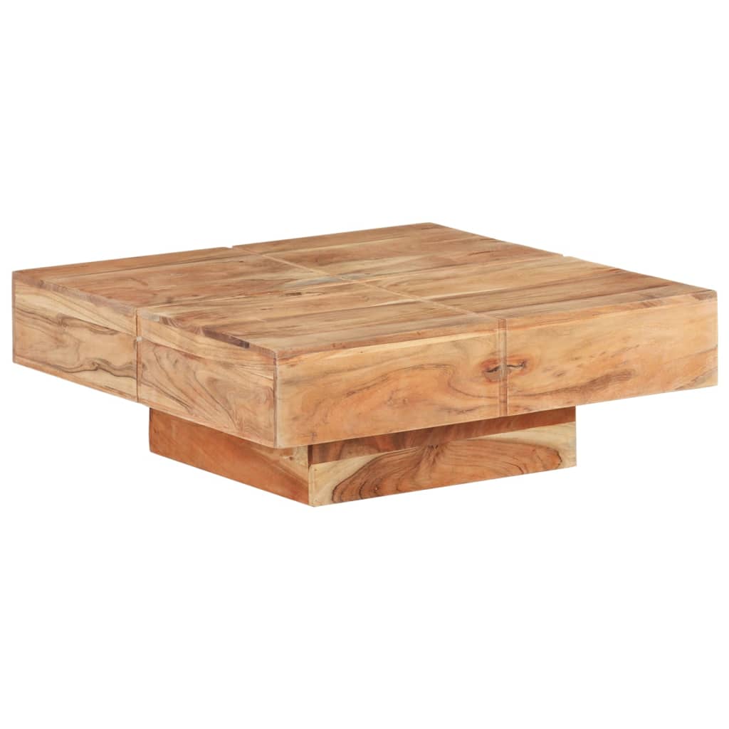 sofabord 80x80x28 cm massivt akacietræ