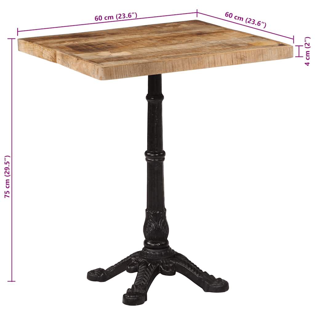 bistrobord 60x60x77 cm ru mangotræ