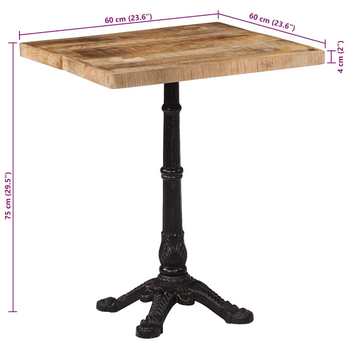 bistrobord 60x60x77 cm ru mangotræ