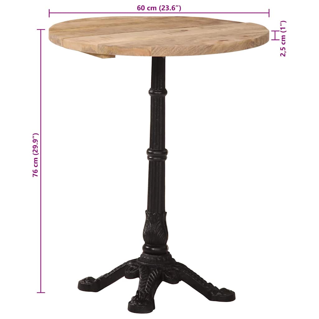 bistrobord Ø60x76 cm ru mangotræ