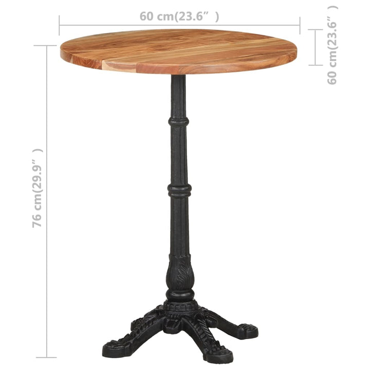 bistrobord Ø60x76 cm massivt akacietræ