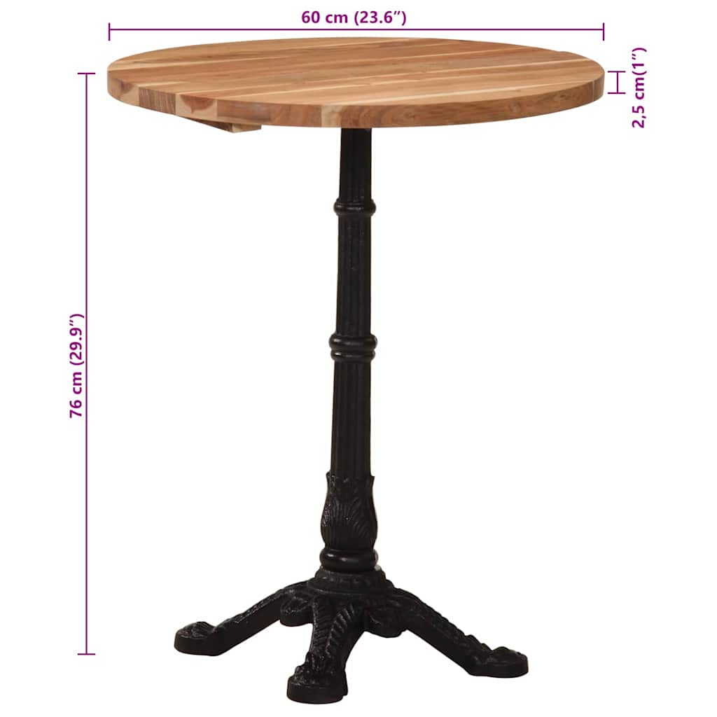 bistrobord Ø60x76 cm massivt akacietræ
