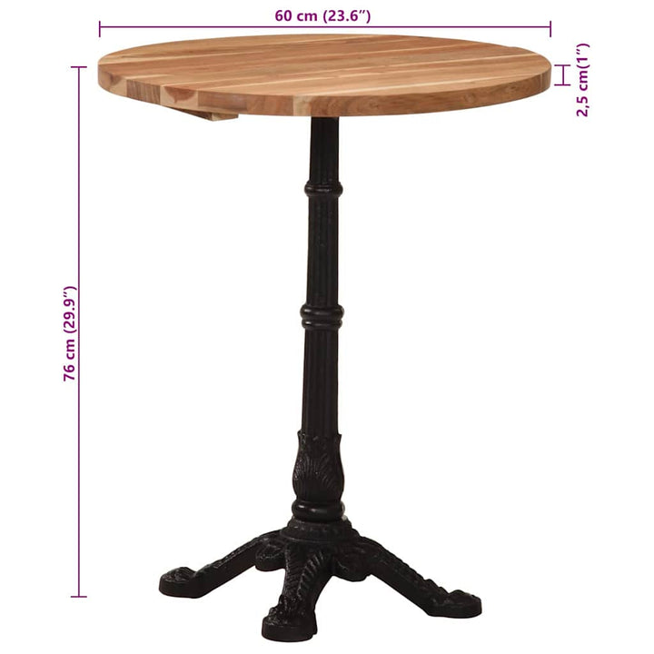 bistrobord Ø60x76 cm massivt akacietræ