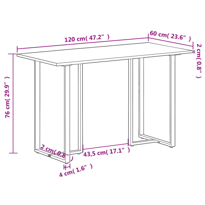 spisebord 120 cm ru mangotræ
