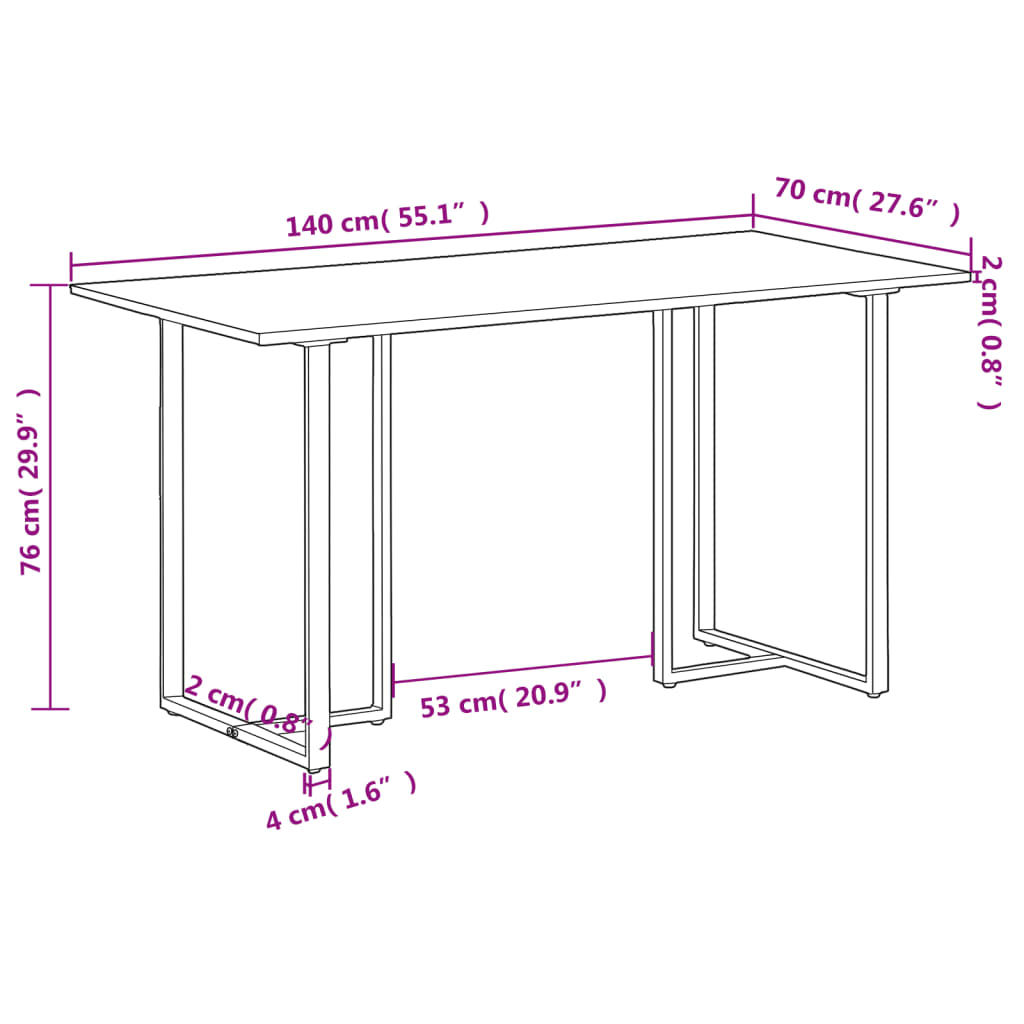 spisebord 140 cm ru mangotræ
