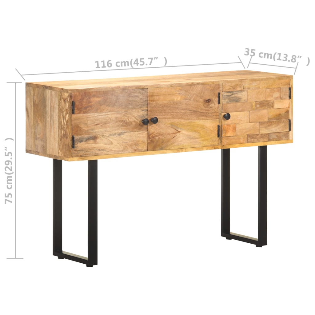 skænk 116x35x75 cm massivt mangotræ