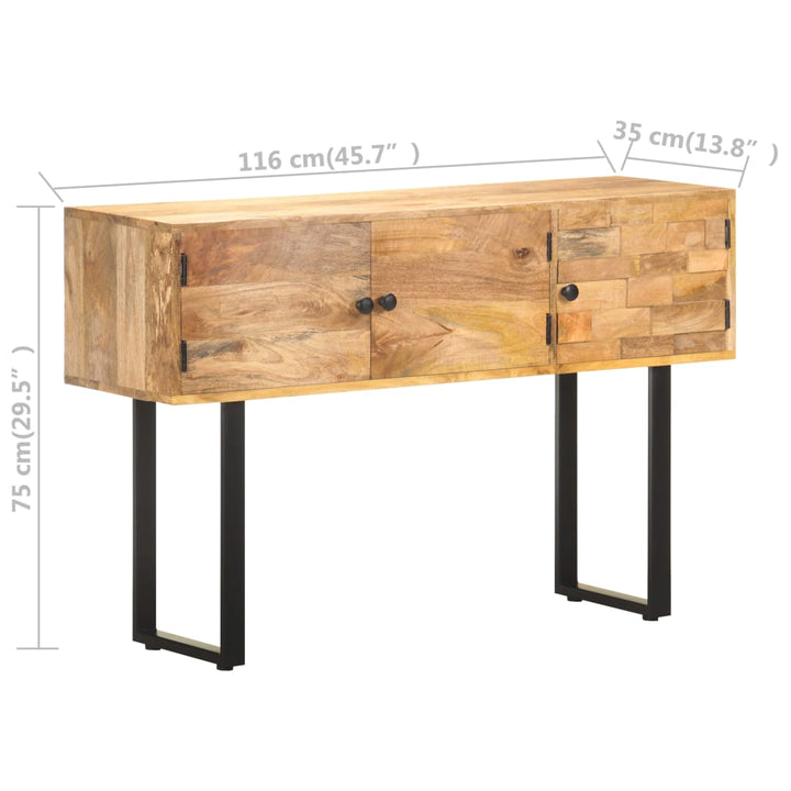 skænk 116x35x75 cm massivt mangotræ