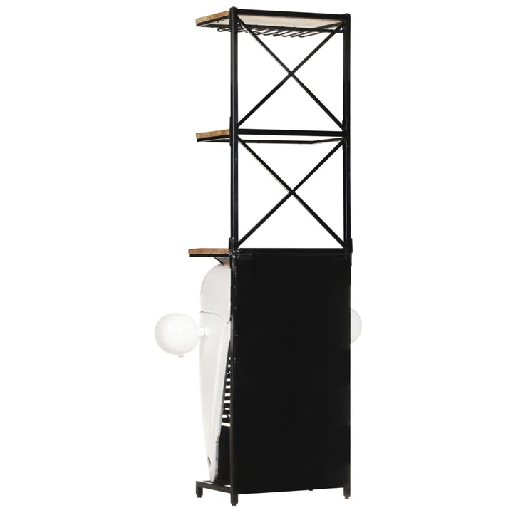 vinskab i traktordesign 49x31x172 cm ru mangotræ hvid