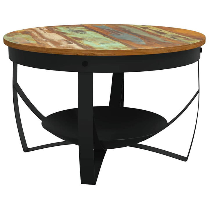 sofabord Ø68x43 cm massivt genbrugstræ