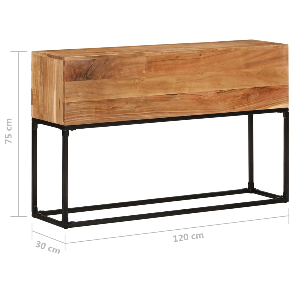konsolbord 120x30x75 cm massivt akacietræ