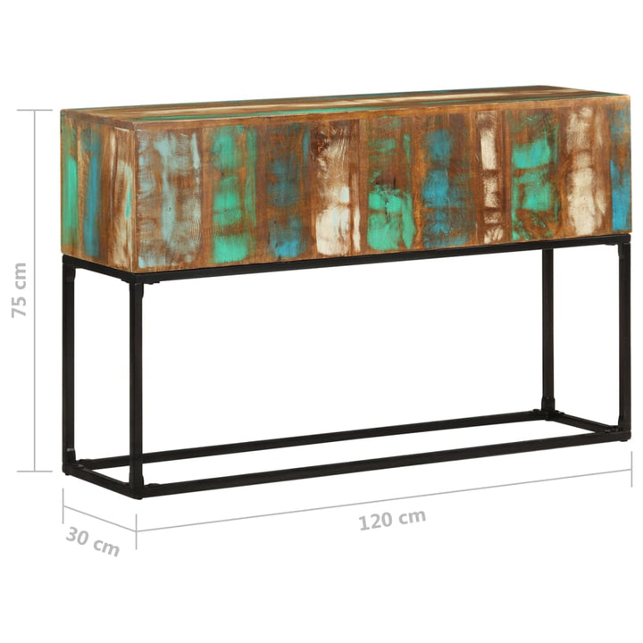 konsolbord 120x30x75 cm massivt genbrugstræ