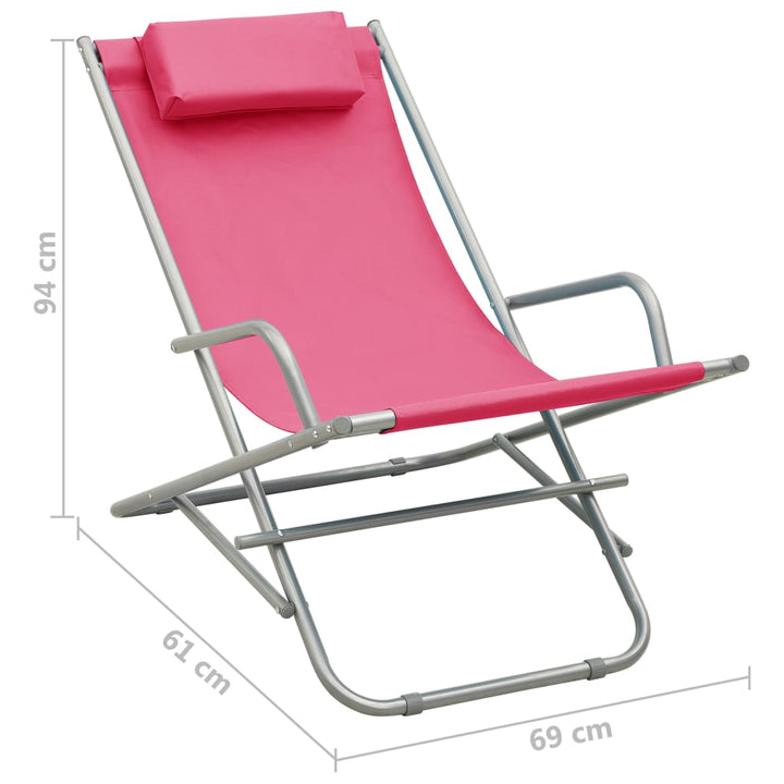 havestole 2 stk. stål pink