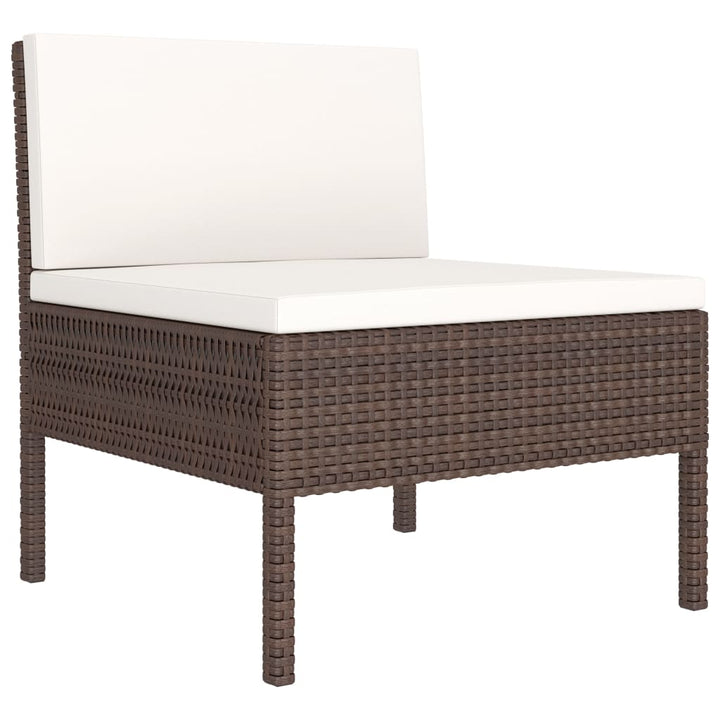 havestole 3 stk. med hynder polyrattan brun