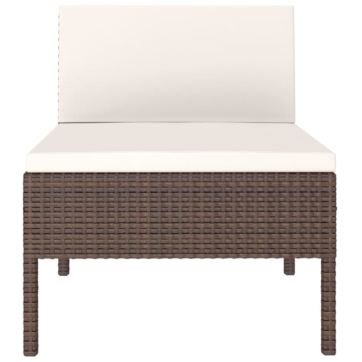 havestole 3 stk. med hynder polyrattan brun