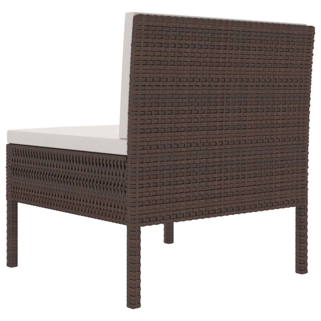 havestole 3 stk. med hynder polyrattan brun
