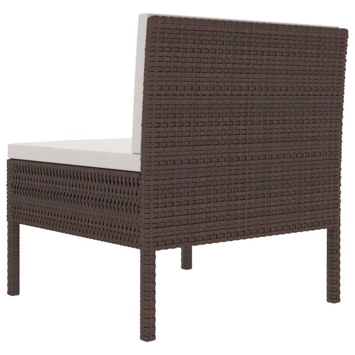 havestole 3 stk. med hynder polyrattan brun