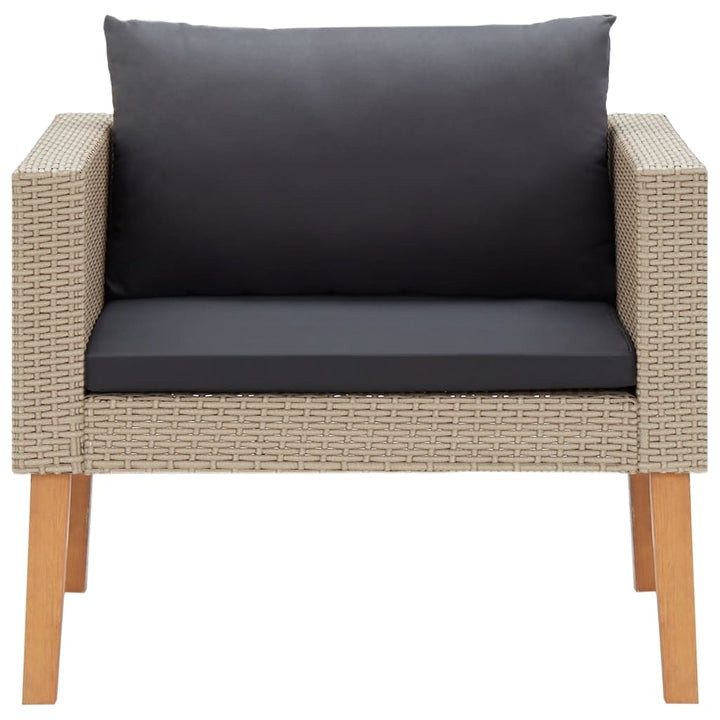 1-personssofa med hynder polyrattan beige