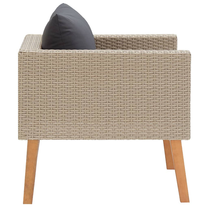 1-personssofa med hynder polyrattan beige