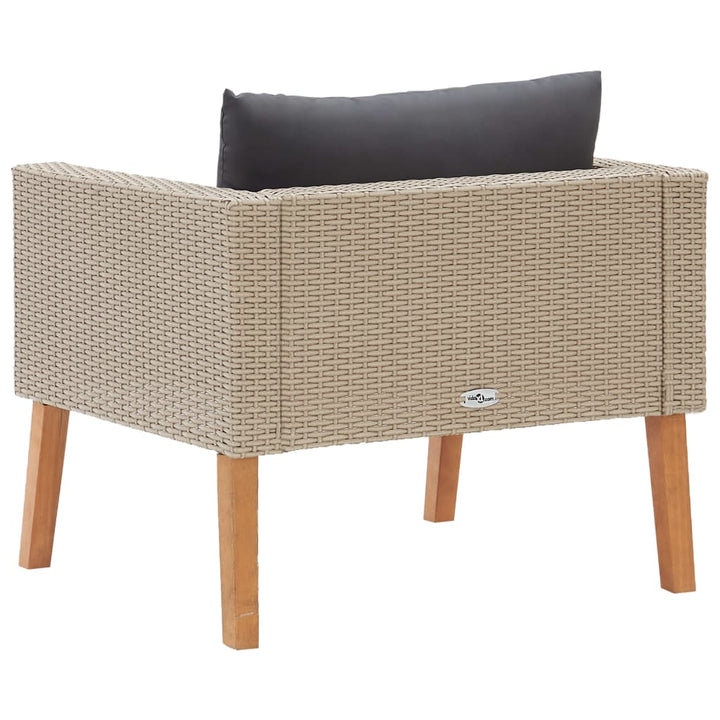 1-personssofa med hynder polyrattan beige