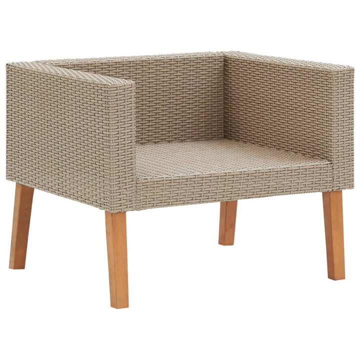 1-personssofa med hynder polyrattan beige