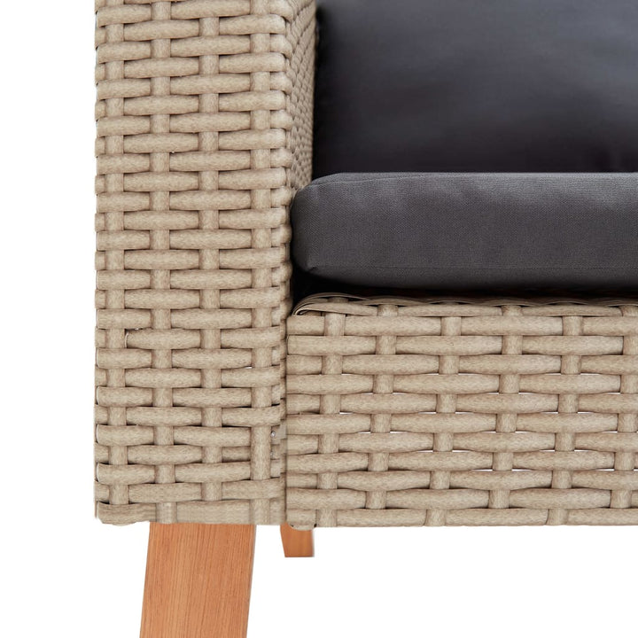 1-personssofa med hynder polyrattan beige
