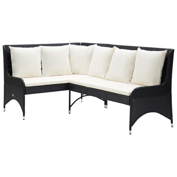 hjørnesofaer til haven 2 stk. polyrattan sort