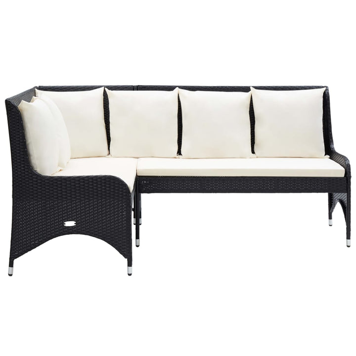 hjørnesofaer til haven 2 stk. polyrattan sort