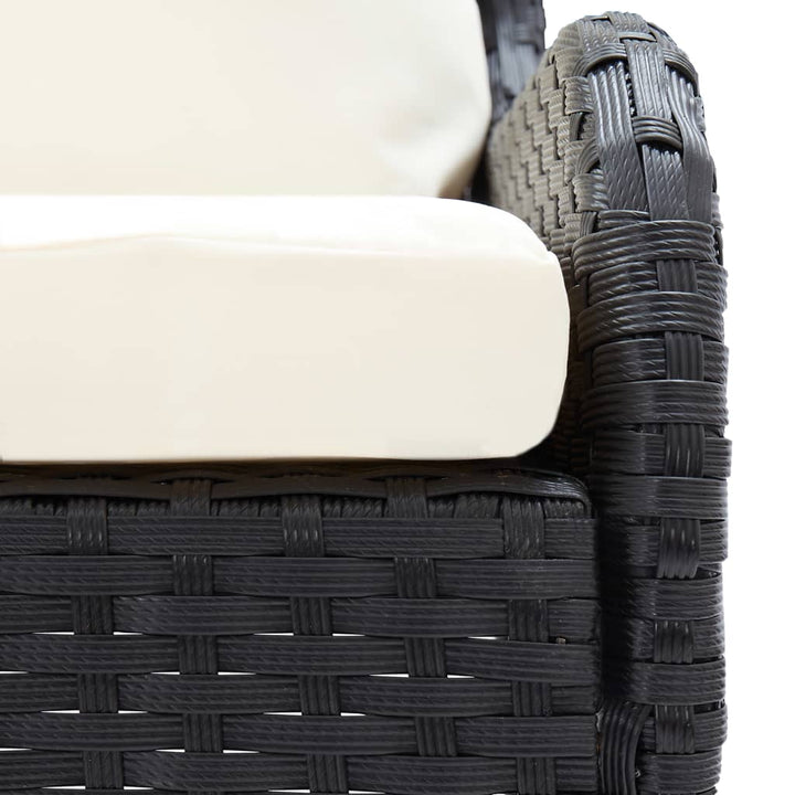 hjørnesofaer til haven 2 stk. polyrattan sort