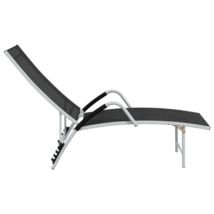 liggestol textilene og aluminium sort