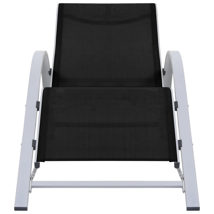 liggestole 2 stk. med bord aluminium sort