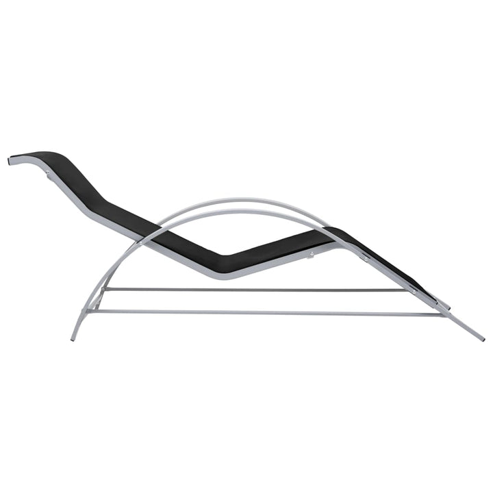 liggestole 2 stk. med bord aluminium sort