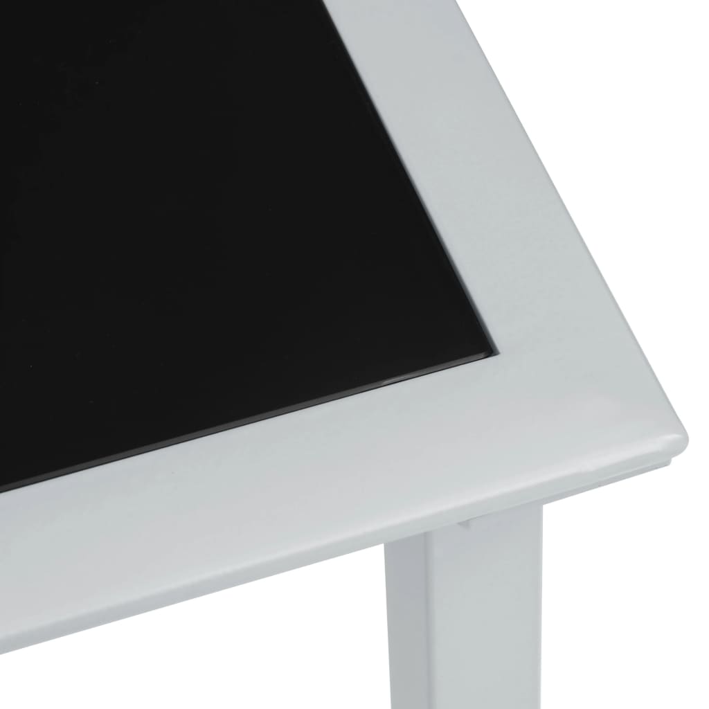 liggestole 2 stk. med bord aluminium cremefarvet